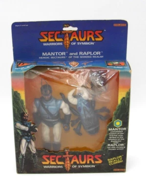 Sectaurs Warriors Of Symbion Mantor & Raplor Action Figures + Comic Book NIB - Image 1 of 4