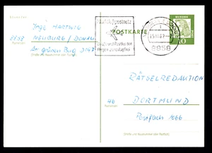 Ganzsache/Postkarte gestempelt " Bed.Deutsche " ; Mi.-Nr: P 74 ; St: 15.11.1962 - Bild 1 von 1