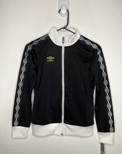 Umbro Premier Track Jacket Boys Size Medium 10/12 Long Sleeve Black - Picture 1 of 4