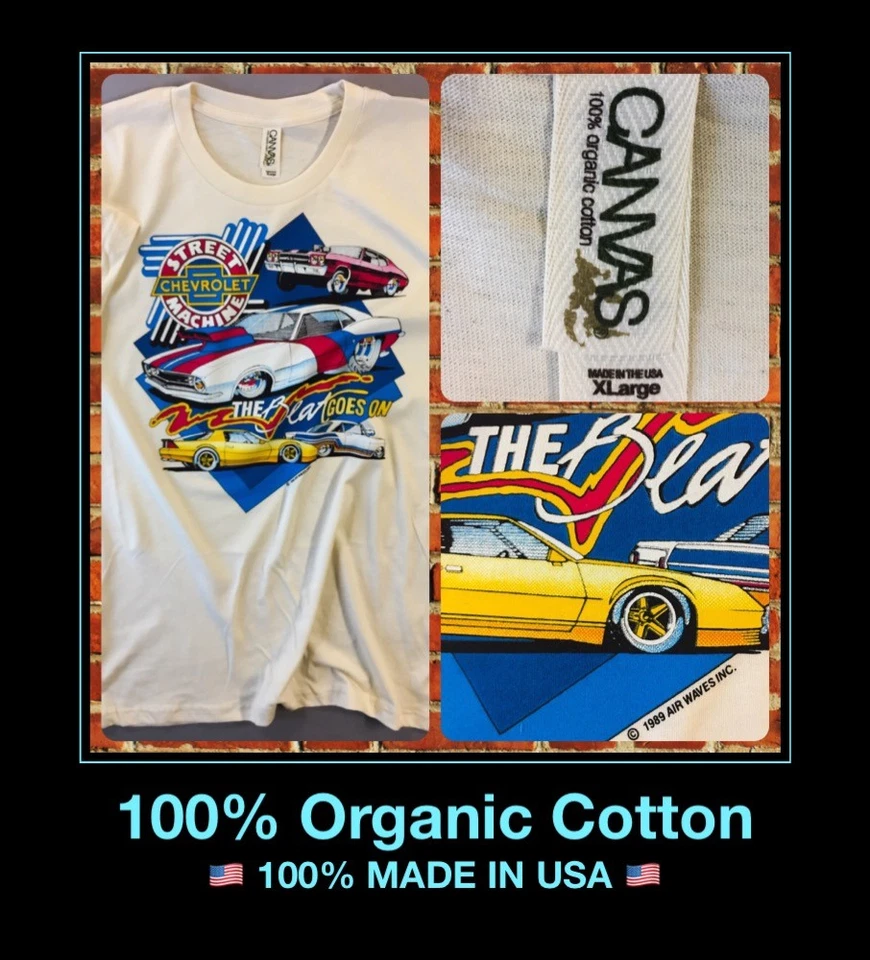 Camiseta 100 % EE. UU. DE COLECCIÓN Chevrolet Camaro Chevy II Nova Chevelle Malibu Impala *XL Foto 1 de 1