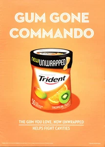 TRIDENT GUM AD #21 MAGAZINE promo AD 2015 GUM GONE COMMANDO - Picture 1 of 2