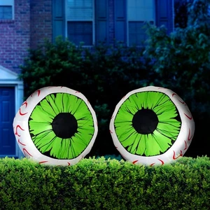 Halloween Gonfiabili Grandi Occhi Verdi Gonfiabili Decorazione Giardino Esterno Confezione da 2 - Foto 1 di 14