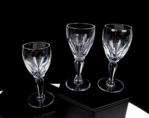Brilliant Cut Crystal Thumbprint Glass 1oz 3 Piece Vintage 3" Cordials 1920's - Picture 1 of 9