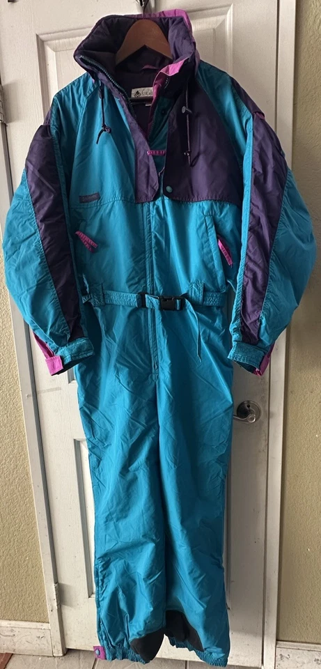 Traje de esquí Columbia traje de nieve de una pieza babero de nieve retro vintage años 80 para mujer XL Foto 1 de 4
