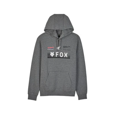 Fox Racing Fox x Honda Pullover Hoodie Soft Warm Fleece Heather Graphite Grey - Image 1 of 3