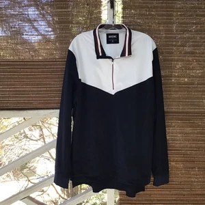 Rhone 1/4 Zip Pullover Herren XL Windbreaker blau weiß Colorblock Mesh gefüttert - Bild 1 von 14