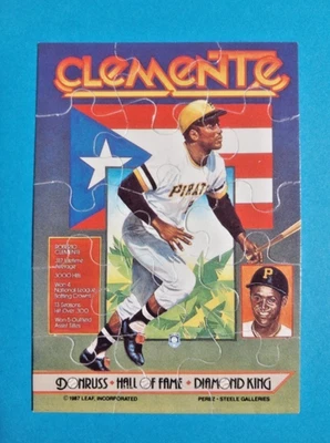 Rompecabezas de béisbol LEAF 1987 Roberto Clemente DiamondKings conjunto completo sin separar Foto 1 de 4
