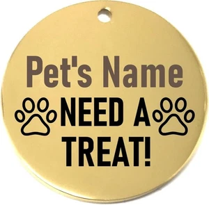 Need a Treat individuelles Haustier-ID-Schild für Hunde-/Katzenhalsband - Lasergravur Namensschild - Bild 1 von 64