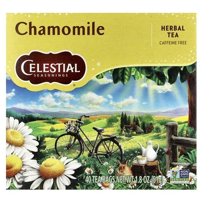 Té de hierbas, manzanilla, sin cafeína, 40 bolsitas de té 1,8 oz (51 g) Foto 1 de 3