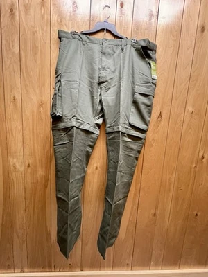 Size 46 Boy Scouts Of America Official Uniform Men’s Green Canvas Pants Zip Off - Image 1 of 4