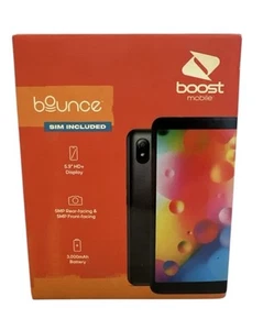 New Sealed Boost Mobile Bounce 6" HD+ 32GB 4G Android Smartphone 5MP - Black - Picture 1 of 2