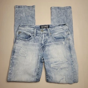 Salvage Buckle Jeans 30x30 Havoc Straight Slim Fit Light Wash Distressed Denim - Picture 1 of 17