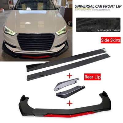 Parachoques delantero y trasero de carbono divisor alerón labial + faldón lateral para Audi A6 A7 B7 B8 S4 Foto 1 de 4