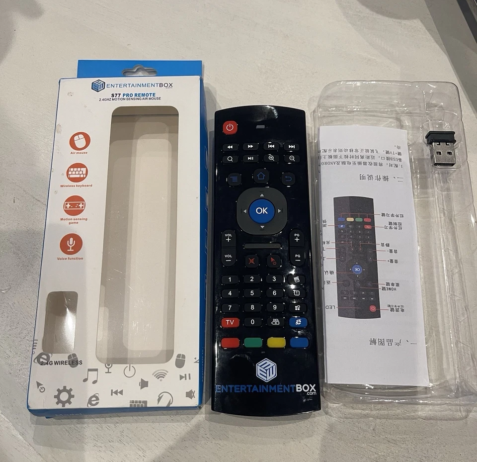 Entertainment Box S77 pro remote  2.4GHz Wireless Mini Keyboard Android Smart TV - Image 1 of 4