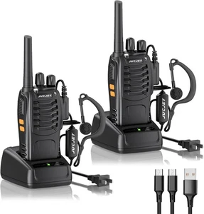 Long Range Walkie Talkie 2 Set 50 Mile Two Way Radio Charge Headset Waterproof - Picture 1 of 7