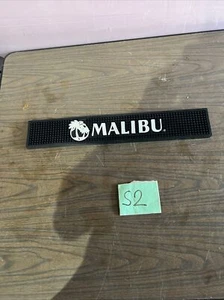 Malibu Rum Rubber Bar Mat Black/White Cocktails Game Room Man Cave - New - Picture 1 of 1