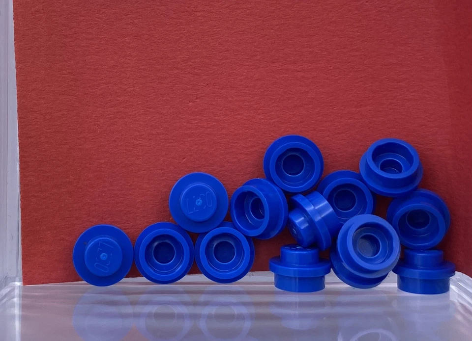 Lego Parts Lot x (14) Ct ~ Blue Plate, Round 1 x 1 ~ No# 4073 ~ Factory Fresh - Image 1 of 1