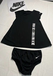 Nike Toddler Dress Set Black Dress & Matching Diaper Cover Sz 18 Mos-Bin110 - Picture 1 of 11