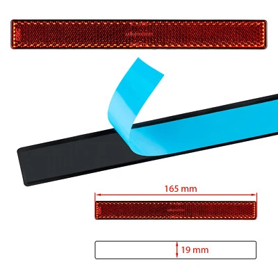 Motorrad Reflektor selbstklebend Rot Kennzeichen Rückstrahler mit Zulassung R5 - Bild 1 von 3