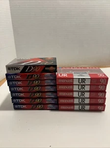 12 Blank Audio Cassettes Maxwell UR 90 Minute Tdk D90 High Output Tape - Picture 1 of 5