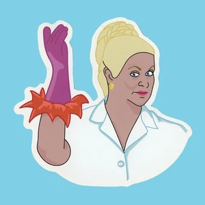 Kim Woodburn Sticker Cleaner und Aggie How Clean is your House Big Brother Handschuh - Bild 1 von 1