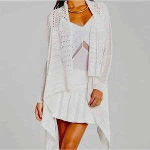 New ! BCBGMaxAzria Layla Pointelle Cardigan Gardenia Duster size XXS/XS - Picture 1 of 12