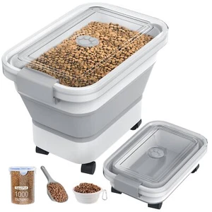 20-23 Lbs Dog Food Storage Container Collapsible Dog Food Container with Tran... - Picture 1 of 7
