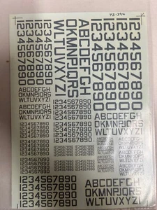 NEW Vtg Super Scale 72-394 Numbers Letters War Model Airplane 1/72 Decal (AJE3) - Foto 1 di 3