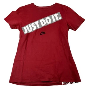 Nike Just Do It Damen Shirt Erwachsene Small rot Spruch vorne Swoosh sportlich - Bild 1 von 6