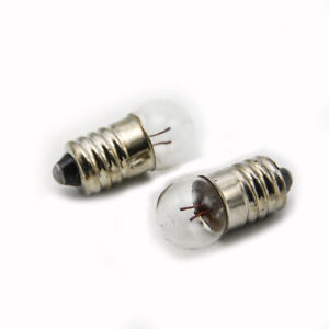 Instrument Lamp Bead E10 Screw Small Light Bulb 1.5V ~ 6.2V 0.3/0.5A Size 9x23mm