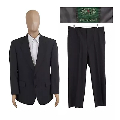 Vintage Warren Sewell USA 2 Piece Gray Stripe Wool Suit 42R Pants 36X28 - Image 1 of 4