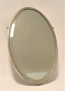 Antique 1900s Brasscrafter Oval Wall Mirror Victorian Steampunk Industrial Metal - Picture 1 of 9