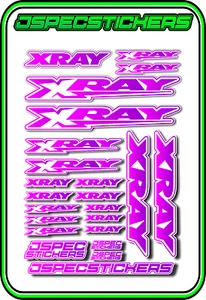 XRAY RC A5 STICKER SHEET NT1 T4 XB9 RX8 ELECTRIC NITRO CAR DECALS R/C PINK/PUR W - Picture 1 of 9