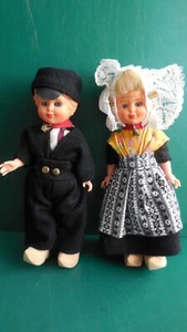 VINTAGE WORMER DUTCH DOLLS ZEELAND PROVINCE COSTUMES 18cm Height - Picture 1 of 7