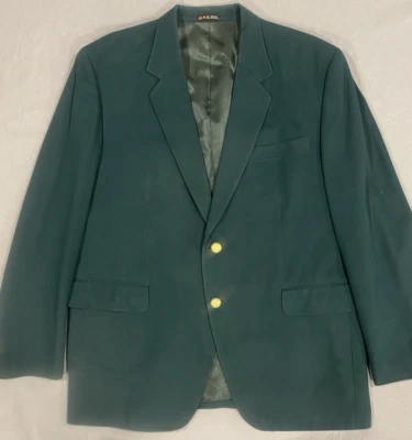 VTG Men’s Blazer Jacket 48x30 Green Hand Made Master Tailor P.S. Sol Korea Lined - Image 1 of 4