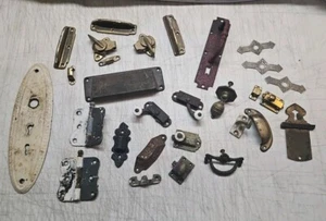 Vintage Lot Of Assorted Salvaged Hardware Door Window Drawer Hardware  - Picture 1 of 16