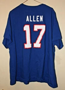 FANATICS Buffalo Bills JOSH ALLEN #17 Double Side Blue T-Shirt 3X Womens V-Neck - Picture 1 of 4