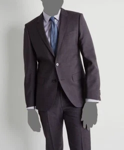 $1445 Hugo Boss 40 L Men's Gray Slim Fit Wool Suit Jacket Blazer Sport Coat - Picture 1 of 2