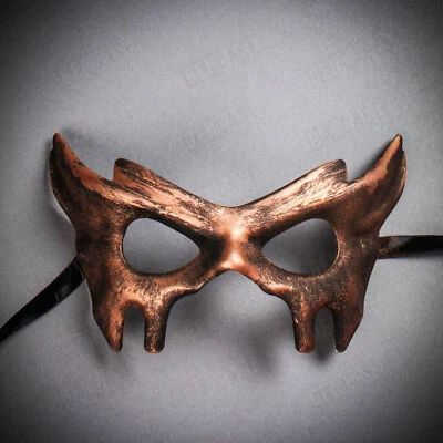 Black Devil Eye Mask For Masquerade Ball Costume Party | Wedding Eye Mask Copper - Image 1 of 4