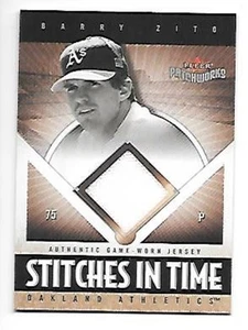 BARRY ZITO 2004 FLEER PATCHWORKS PUNTADAS EN EL TIEMPO JUEGO USADO ST-BZ SERIE #91/350 - Imagen 1 de 1