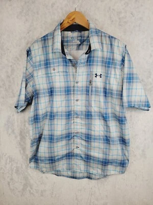 Under Armour Button Down Fishing Shirt men size L Blue  Chesapeake 1283192 - Image 1 of 4