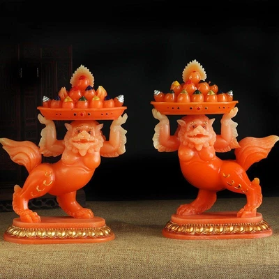 Mobiliário ornamental de leão de crença religiosa mercadorias de bronze - Imagem 1 de 4