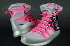 New Nike Rosherun Hi Sneakerboot Flash Gs 688541 001 Sz 5Y-6Y Wolf Grey Pink