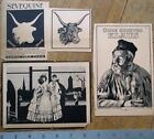 THREE Printer's Proof 1930s Bottle Labels - Genever Klaus, Bull, Woman & Vanity