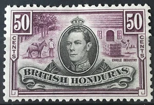 1938-47 - Honduras Británica - 50c Negro y Púrpura - Montado Como Nuevo - SG158 - Imagen 1 de 1