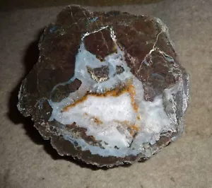 Große polierte Geode Donnerei dunkel - Quarz Mitte Hauch von Orange - Bild 1 von 3