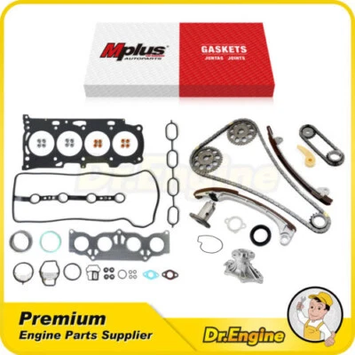 Head Gasket Set Timing Chain Kit Water Pump Fit 01-10 Toyota Camry Solara 2.4L - Image 1 of 4