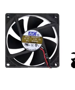 For AVC DC12V 0.70A 80*80*25MM 4Pin Double ball large air volume fan DS08025B12U - Bild 1 von 2