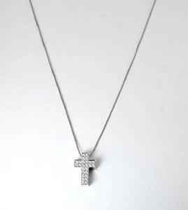 Collana Donna Elli's Nardelli EL0961 In Oro Bianco Con Croce Con Diamanti - Foto 1 di 3