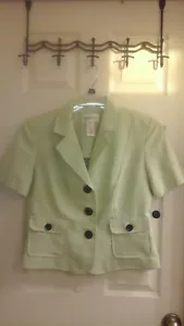 Studio I Blazer, women's size 8, Light Green, Short Sleeve, Pockets, NWOT - Picture 1 of 5